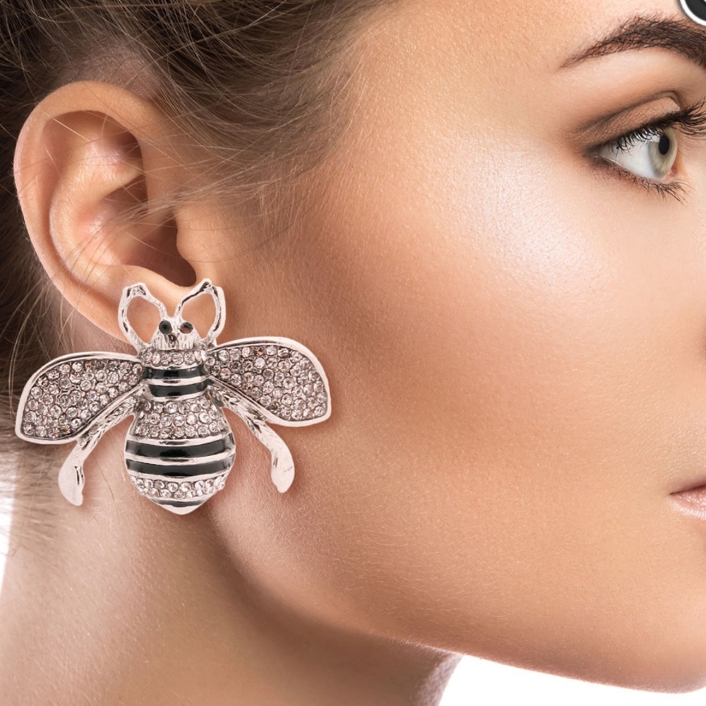 Silver tone Gucci Style earrings